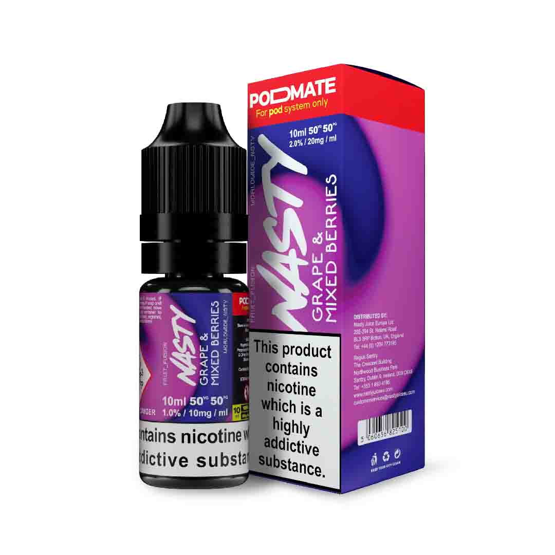 [Old Range ] Nasty Juice PodMate Grape Mix Berries Salts E Liquid 10ml-10mg